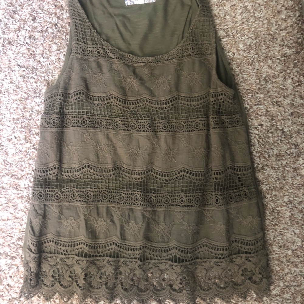 Green tank top-S